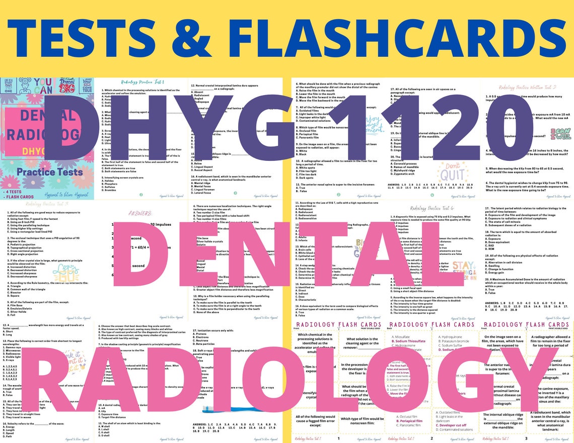 Dental Radiology DHYG 1120 4 Tests 60 Flash Cards Etsy