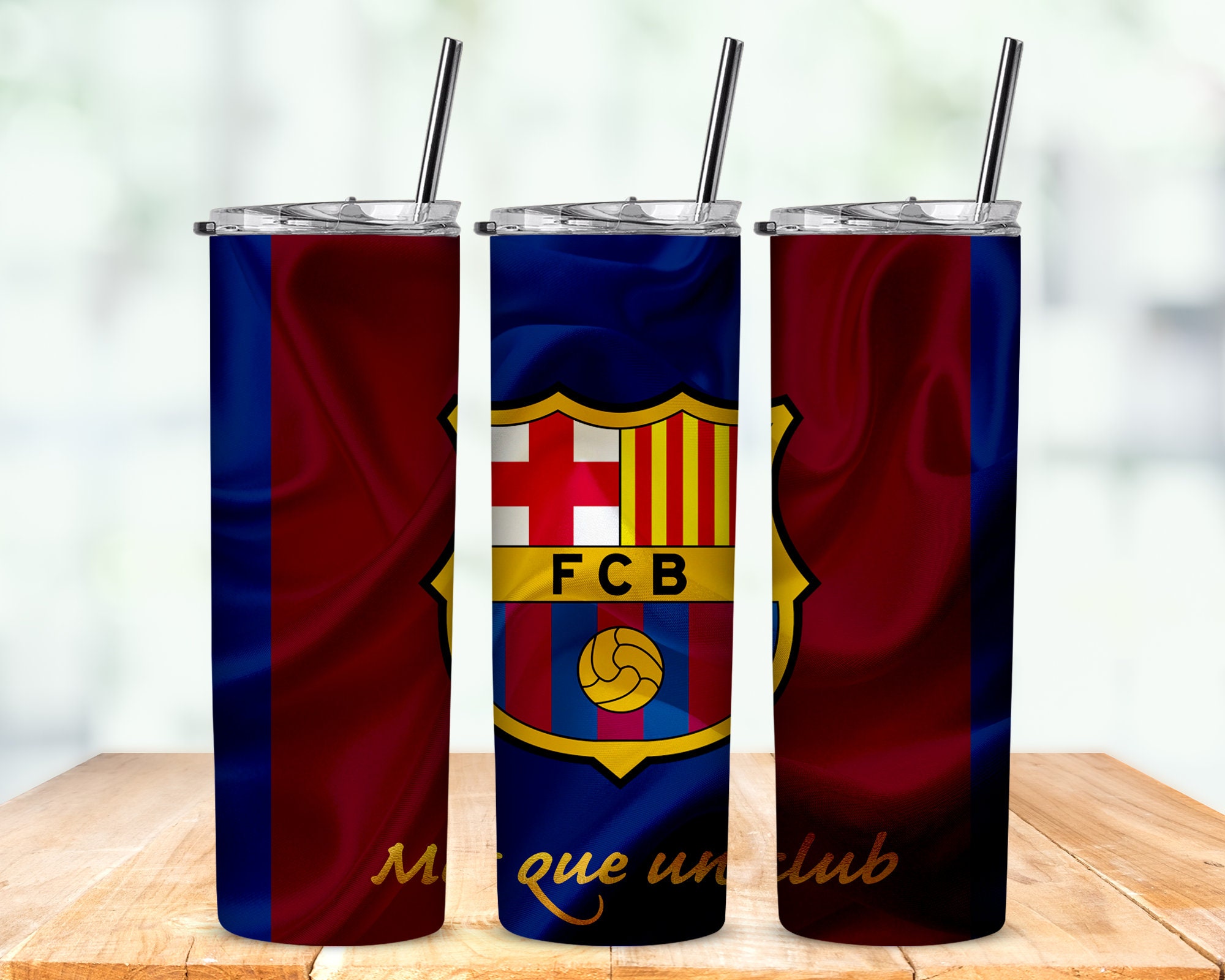 Football tumbler design Barcelona Etsy España