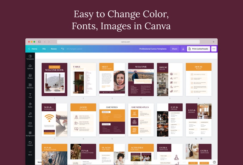 35 Airbnb Welcome Book Template Canva Printable Guest - Etsy