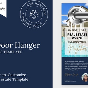 Real Estate Door Hanger Tag Canva Template, Selling or Buying Door Hanger,  Realtor Door Hanger Template, Digital File, Realtor Marketing