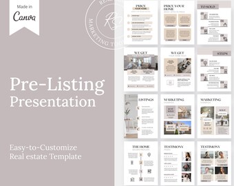 listing presentation kit real estate 20 Page Real Estate Seller Pre-Listing Presentation Realtor CMA Packet Real Estate Agent Marketing - Listing Packet - Seller Guide Handbook