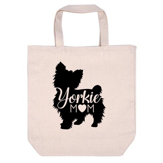 Yorkie Tote Bags, Dog Tote Bag, Canvas Tote Bag, Dog Mom Tote, Dog Bag, Dog Mom Canvas Bag