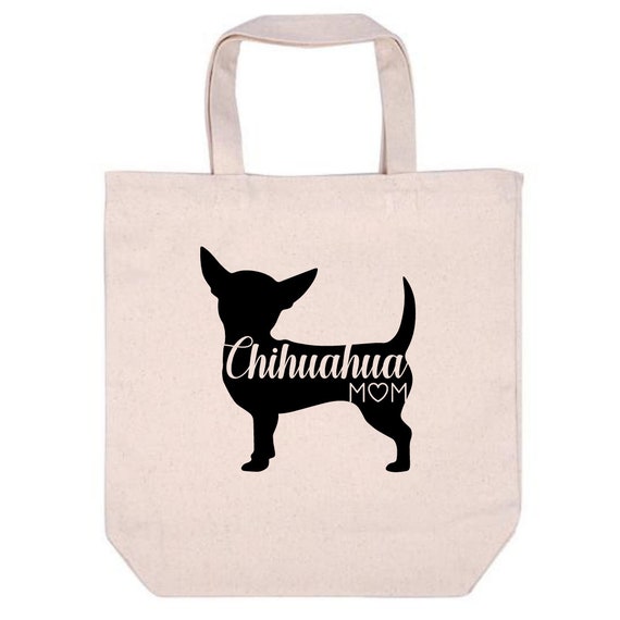 Chihuahua Tote Bags, Dog Tote Bag, Canvas Tote Bag, Dog Mom Tote, Dog Bag, Dog Mom Canvas Bag