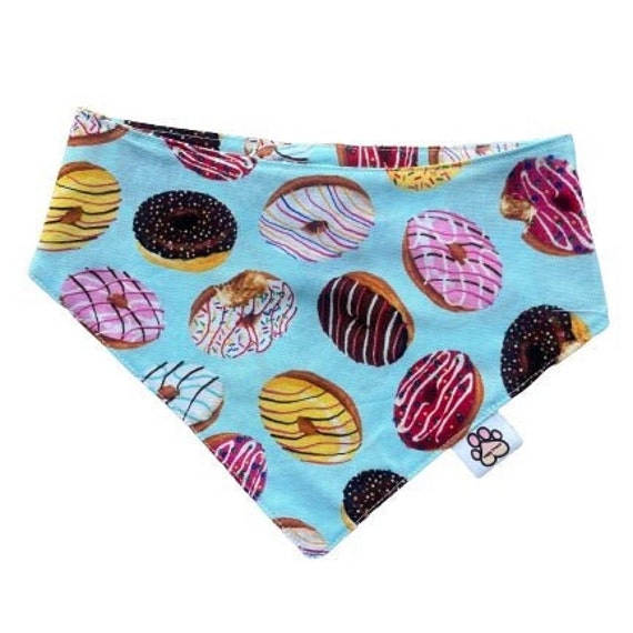 Donut Be Shy Bandana,  Snap On Handmade Dog Bandana, Sweet Dessert Dog Bandana