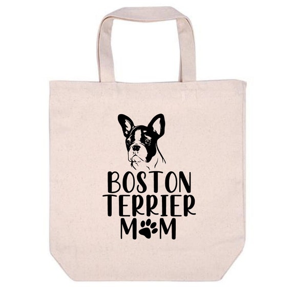 Boston Terrier Tote Bags, Dog Tote Bag, Canvas Tote Bag, Dog Mom Tote, Dog Bag, Dog Mom Canvas Bag