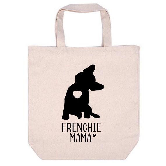 Frenchie Tote Bags, French Bulldog Tote Bag, Dog Tote Bag, Canvas Tote Bag, Dog Mom Tote, Dog Bag, Dog Mom Canvas Bag