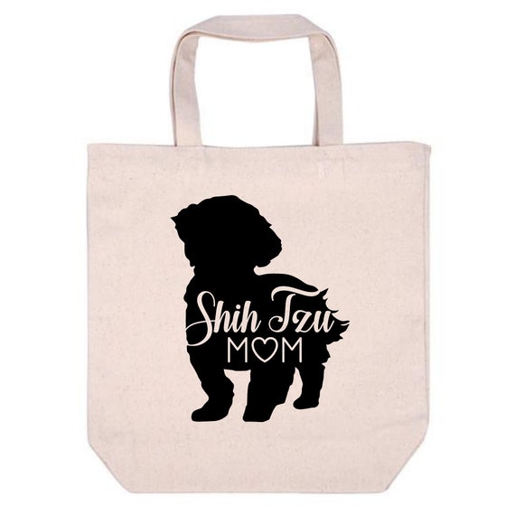 Shih Tzu Tote Bags, Dog Tote Bag, Canvas Tote Bag, Dog Mom Tote, Dog Bag, Dog Mom Canvas Bag