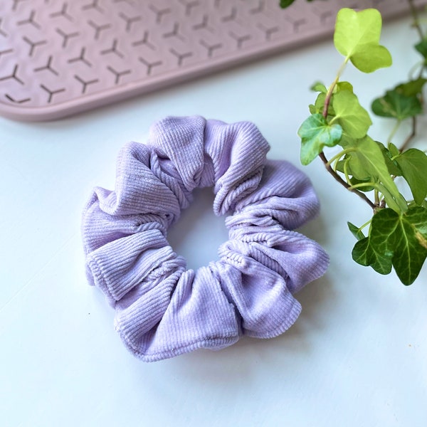 Lilac babycord corduroy scrunchie | classic and kids sizes