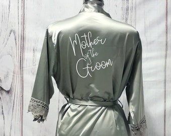 Sage Green Mother of the Bride Robe, Custom Bridal Party Gift, Bridesmaid Robes, Hen Party, Bridal Shower Sleepover