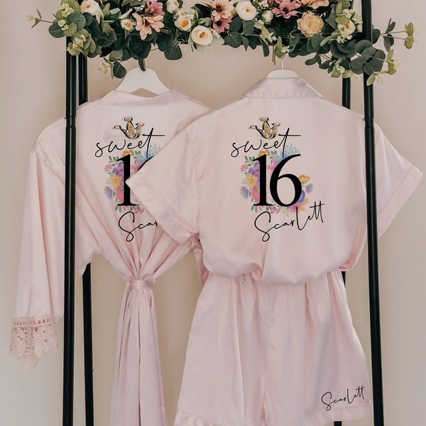 Personalised Sweet 16th birthday Pyjamas, 16th birthday Present, Special BDAY GIFT, Birthday Gift Set, Milestone Birthday PJs