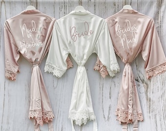 rose gold bride robe