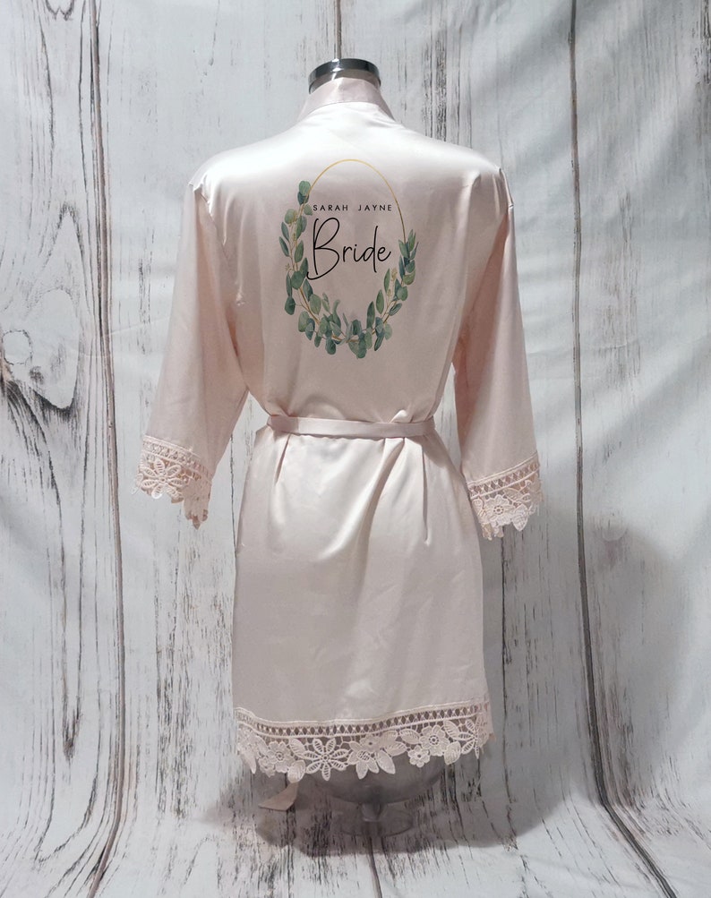 Boho eucalyptus Robes Personalised Bridesmaid Robe Wedding Etsy
