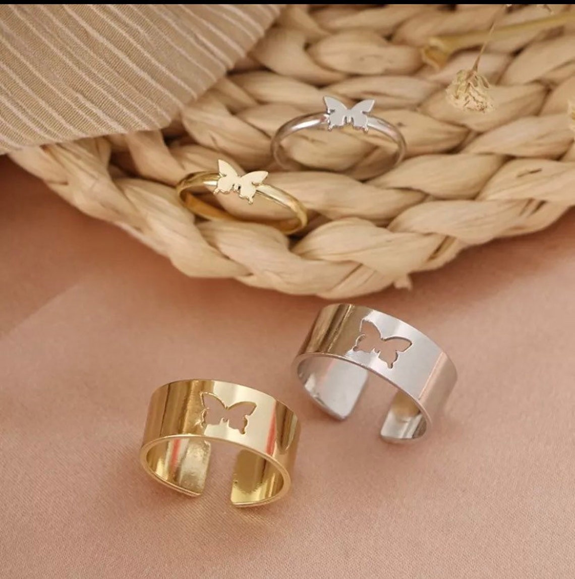 Y2K Butterfly Rings Stainless Steel Ring For Women and Men Etsy