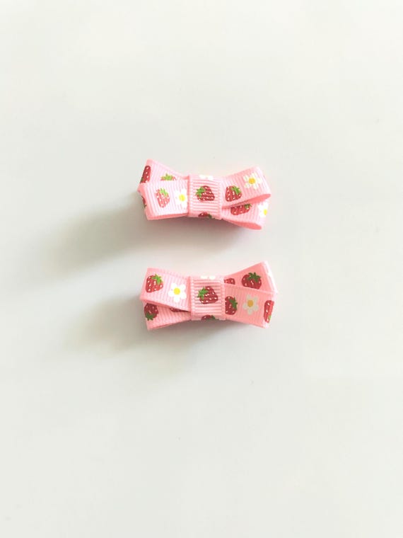 Erdbeer-Haarspange Für Mädchen – Süße Früchte-Schleife Aus Ripsband, 10,2 Cm, Für Kinder 1-10 Jahre