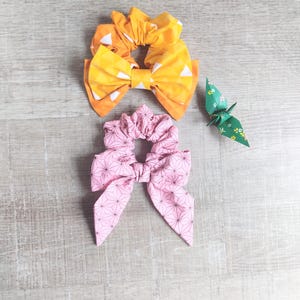 Anime Bow Scrunchie: Knotted Cotton Hair Tie
