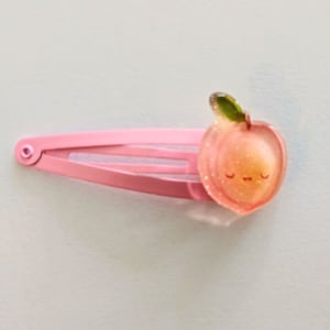Snap hair clip , peach Handmade hair accessories, adult hair clip, kids hair clips