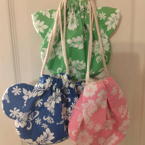 Hawaii Tropical Drawstring Backpack and Coin Purse in Pink and Green Island Style Coin Purse - Hawaiian Garden: Pink main image 3