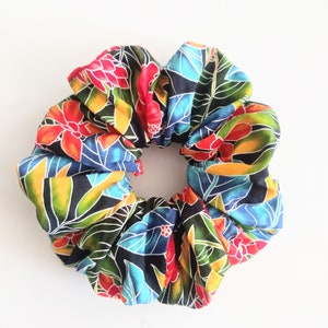 Hawaiian XL Scrunchie, Floral scrunchie,made in Hawaii, handmade hair accessories