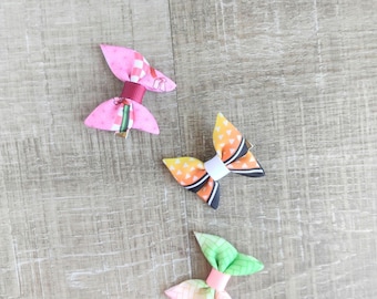 Japanese Kimono pattern Fabric Hair Clip: Anime Butterfly Bow