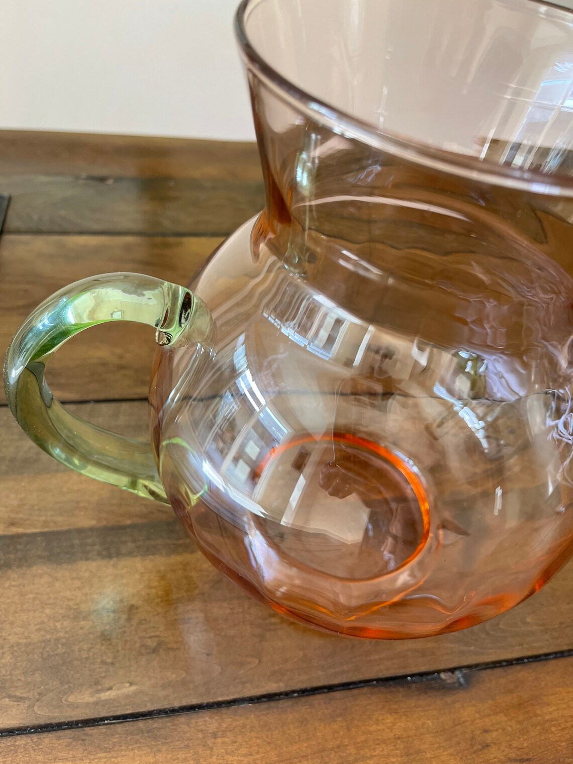 VTG 90s twotone colored glass pitcher Etsy