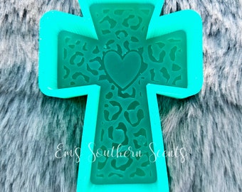Leopard Cross Car Freshie Mold