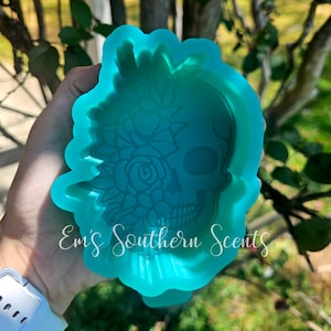 Molde para coche con forma de calavera floral