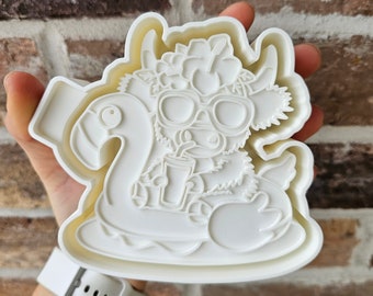 Flamingo Float Highland Cow Car Freshie Mold
