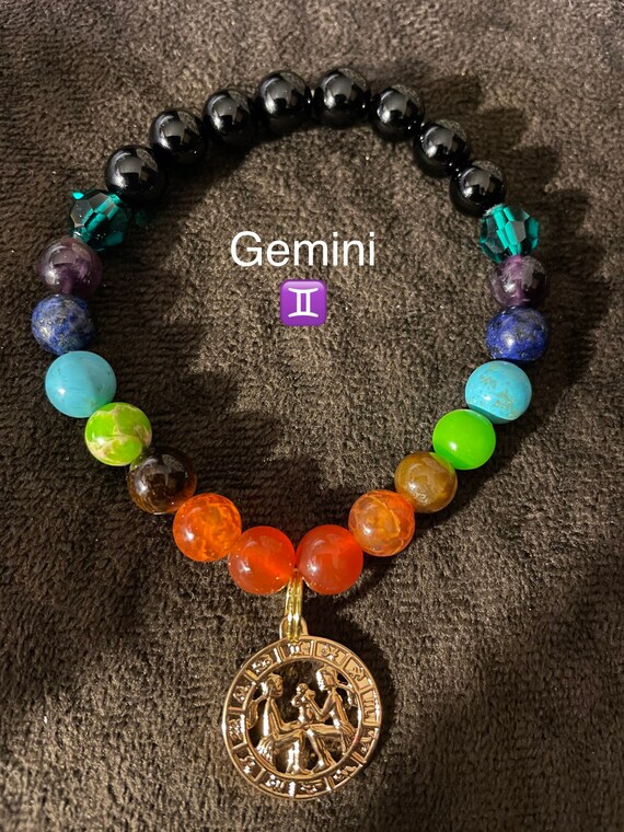 7 Chakras 14k Goldfilled Gemini Zodiac Healing Gemstone Etsy