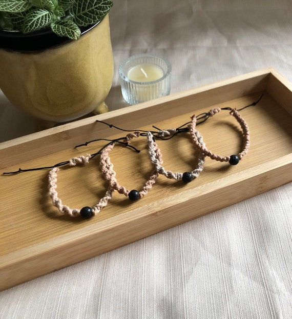 Lava Stone Macrame Bracelet Adjustable Bracelet Mindfulness