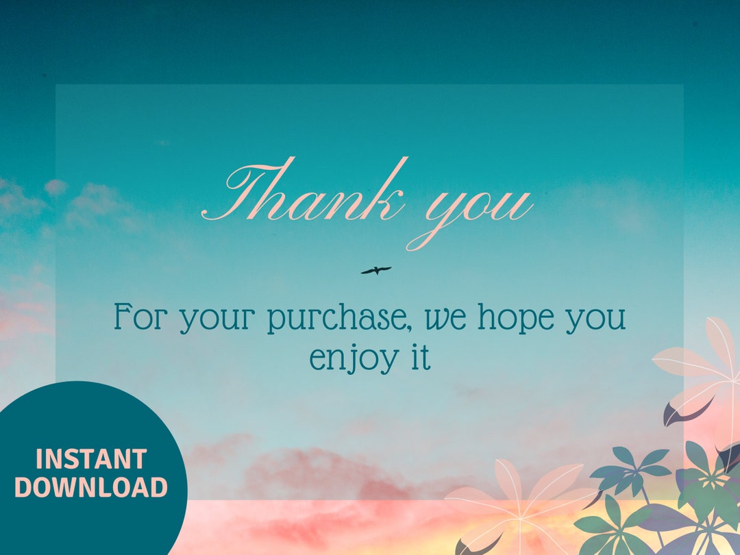 Digital Thank You Card, Printable Thank You Card, Thank You Note