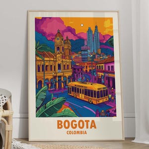 Bogota Travel Poster - Bogota Print, Travel Print, Travel Decor, Bogota Wall Art, Colombia Poster - FRAME and CANVAS