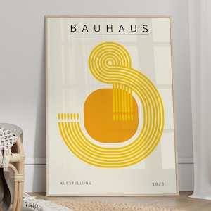 Yellow Bauhaus Poster No:2 - Bauhaus Wall Art, Mid Century Modern Art Print, Trendy Wall Art, Bauhaus Print, Living Room Decor CANVAS