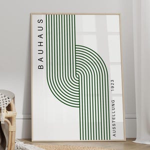 Green Bauhaus Poster No:2 - Bauhaus Wall Art, Mid Century Modern Art Print, Trendy Wall Art, Bauhaus Print, Living Room Decor CANVAS