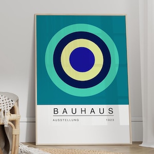 Blue Bauhaus Poster No:2 - Bauhaus Wall Art, Mid Century Modern Art Print, Trendy Wall Art, Bauhaus Print, Living Room Decor CANVAS