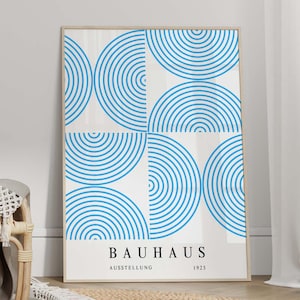 Blue Bauhaus Poster - Bauhaus Wall Art, Mid Century Modern Art Print, Trendy Wall Art, Bauhaus Print, Living Room Decor CANVAS