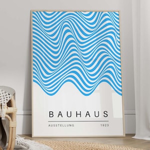 Blue Bauhaus Poster No:2 - Bauhaus Wall Art, Mid Century Modern Art Print, Trendy Wall Art, Bauhaus Print, Living Room Decor CANVAS