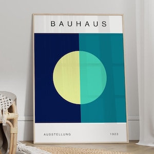 Blue Bauhaus Poster - Bauhaus Wall Art, Mid Century Modern Art Print, Trendy Wall Art, Bauhaus Print, Living Room Decor CANVAS