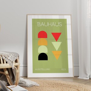 Green Red Bauhaus Poster No2 - Mid Century Modern Art Print, Trendy Wall Art, Bauhaus Print, Bauhaus Wall Art, Living Room Decor
