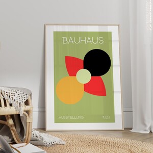 Green Red Bauhaus Poster No3 - Mid Century Modern Art Print, Trendy Wall Art, Bauhaus Print, Bauhaus Wall Art, Living Room Decor