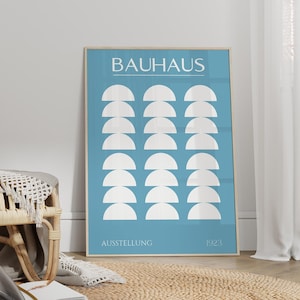 Blue Bauhaus Poster  - Mid Century Modern Art Print, Trendy Wall Art, Bauhaus Print, Bauhaus Wall Art, Living Room Decor