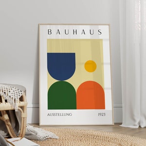 Green Blue Bauhaus Poster - Mid Century Modern Art Print, Trendy Wall Art, Bauhaus Print, Bauhaus Wall Art, Living Room Decor
