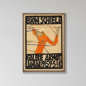 エゴン・シーレのアートプリント：表現主義美術館展ポスター