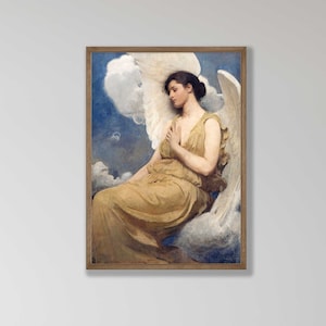 Abbott Handerson Thayer Winged Figure Art Print: Restored Vintage Wall Art