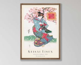 渓斎英泉芸者版画: ヴィンテージ日本の木版画 - Etsy 日本