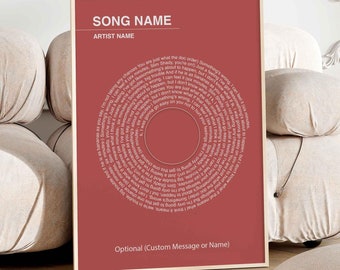 Our First Dance Poster  - Vinyl Record Wedding Song Lyrics for Anniversary Gift, Wedding Song Lyric Gift, Christmas Gift for Couples