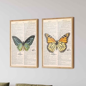 Dictionary Butterfly Print Set of 2 NO2 - Butterfly Wall Art, Butterfly Decor, Gallery Wall Art,Butterfly Poster,Boho Home,Dictionary Poster