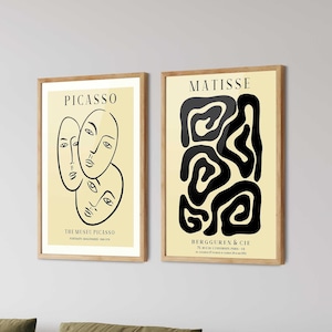 Henri Matisse and Picasso Prints Set of 2 - Matisse Poster, Matisse Wall Art, Picasso Poster, Gallery Wall Art, Museum Exhibition Art