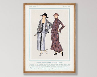 Modetijdschriftomslag kunstprint - vintage Franse muurdecoratie