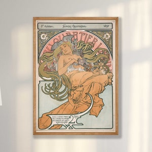 Alphonse Mucha Art Print: Au Quartier Latin, Art Nouveau Decor