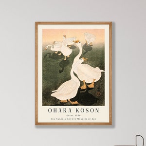 Ohara Koson Art Print - Geese Poster, Japanese Bird Wall Art, Farmhouse Decor
